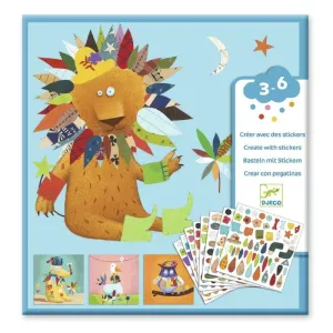 Djeco DJ08932 Create with Stickers Animals