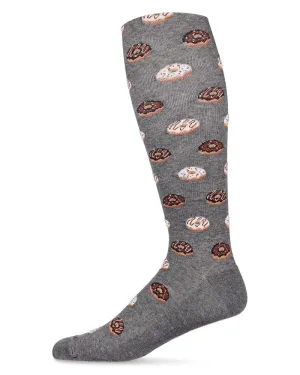 Donuts  (Grey) Large Bamboo Blend Compression Socks