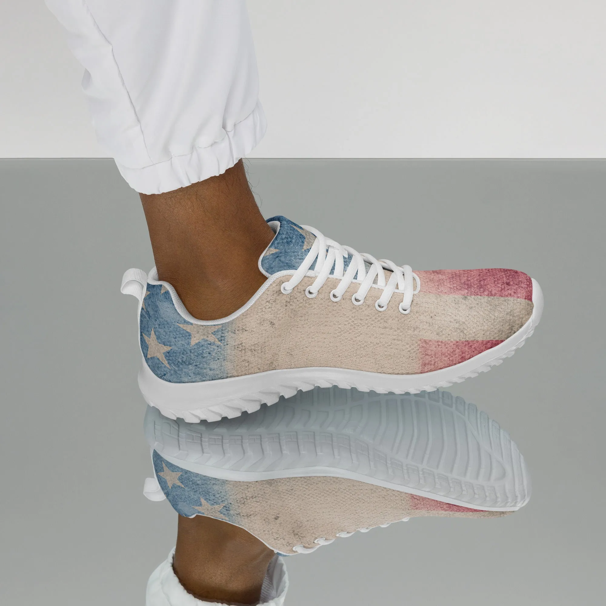 Faded GRunge American Flag Men’s athletic shoes