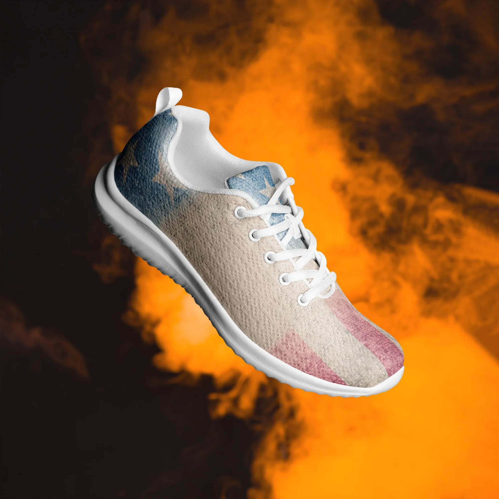 Faded GRunge American Flag Men’s athletic shoes
