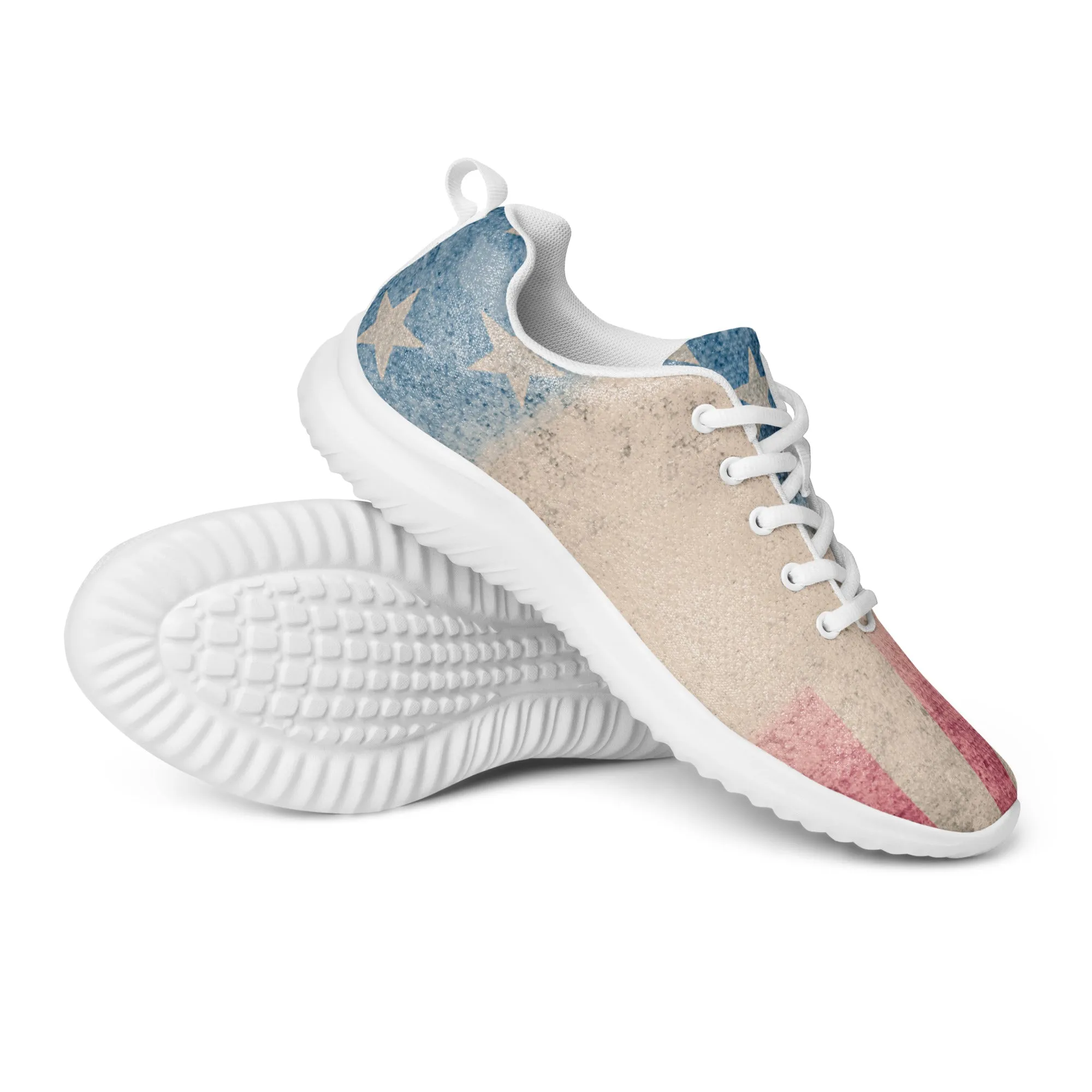 Faded GRunge American Flag Men’s athletic shoes