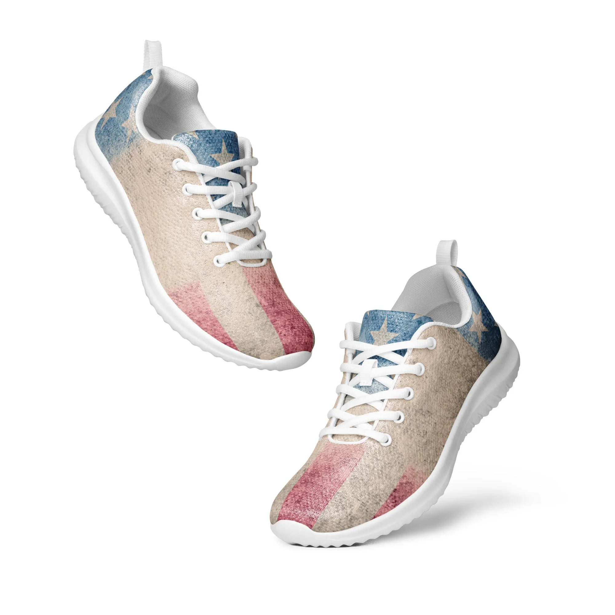 Faded GRunge American Flag Men’s athletic shoes