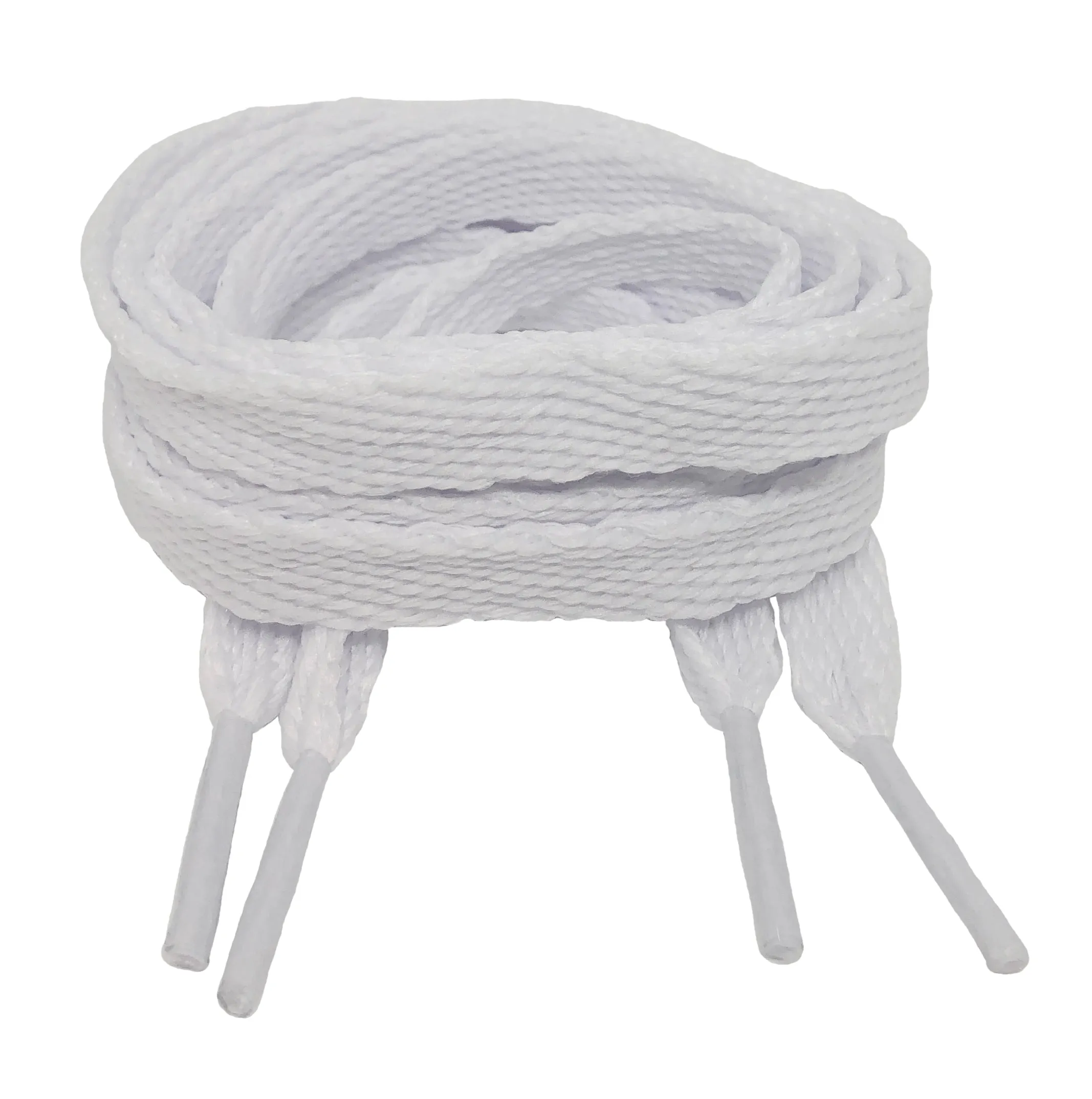 Flat White Shoelaces - 6mm wide