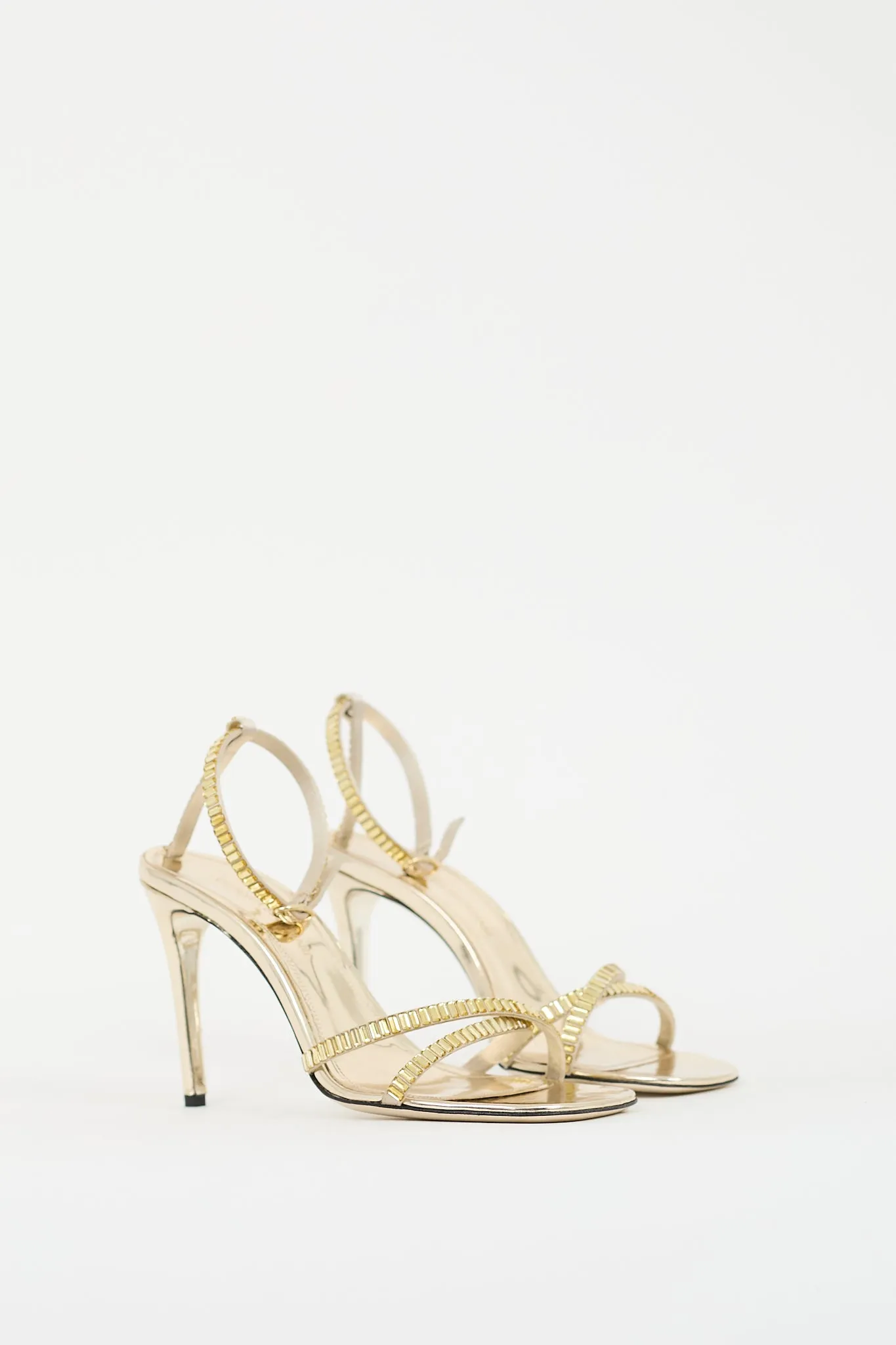 Gold Embellished Strappy Heel