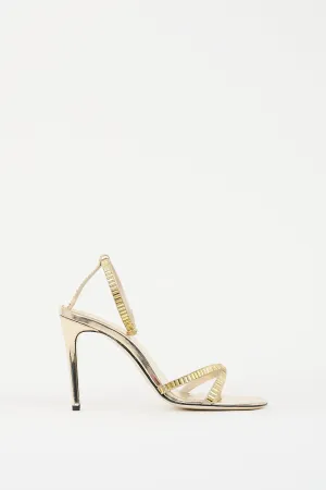 Gold Embellished Strappy Heel