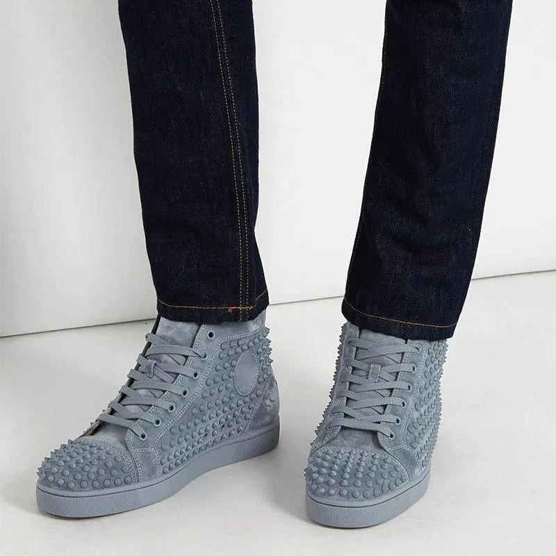 Grey Suede high Top Sneakers