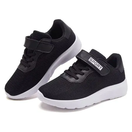 HOBIBEAR Girls Sneakers Kids Lightweight Athletic Running Shoes for Little Kid/Big kidBlack,