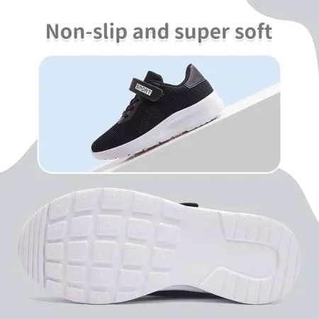 HOBIBEAR Girls Sneakers Kids Lightweight Athletic Running Shoes for Little Kid/Big kidBlack,
