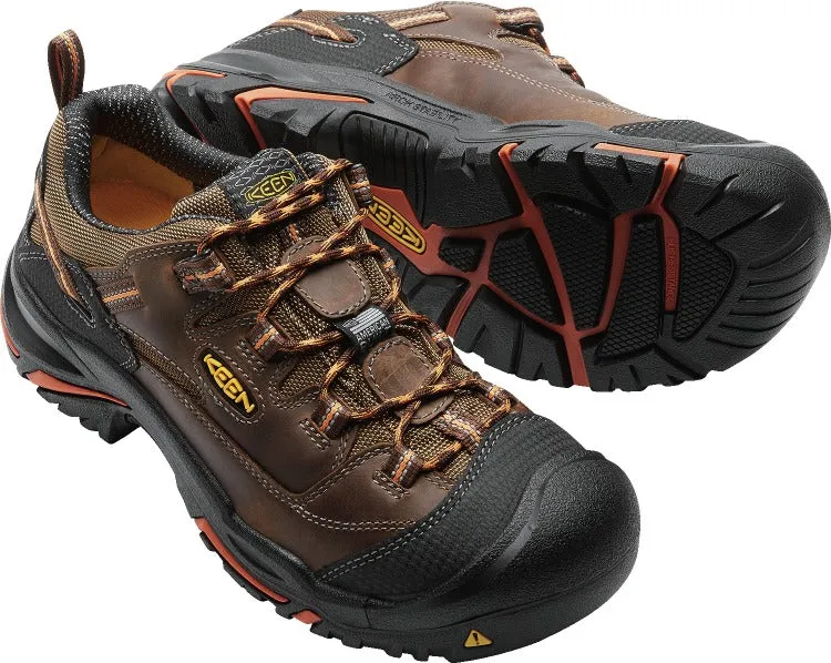 'Keen Utility' Men's Braddock Low EH Soft Toe - Brown / Black / Orange