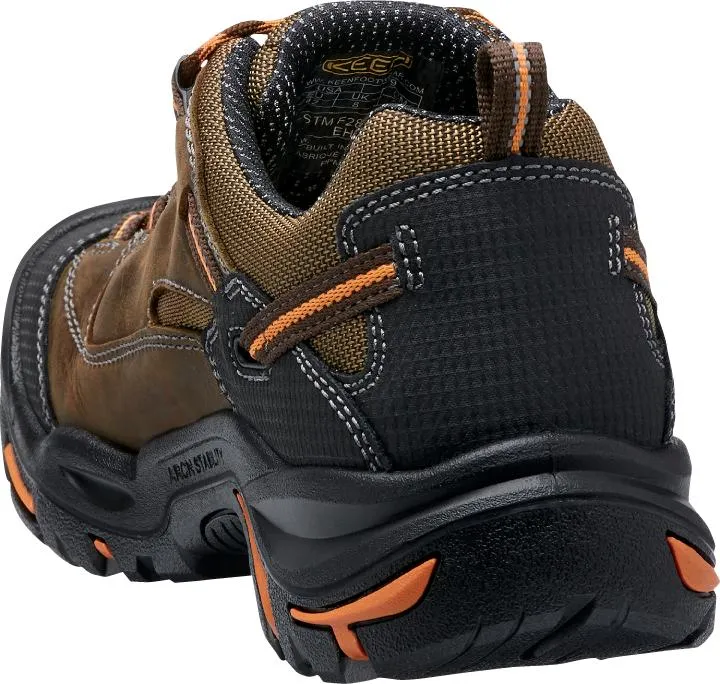 'Keen Utility' Men's Braddock Low EH Soft Toe - Brown / Black / Orange