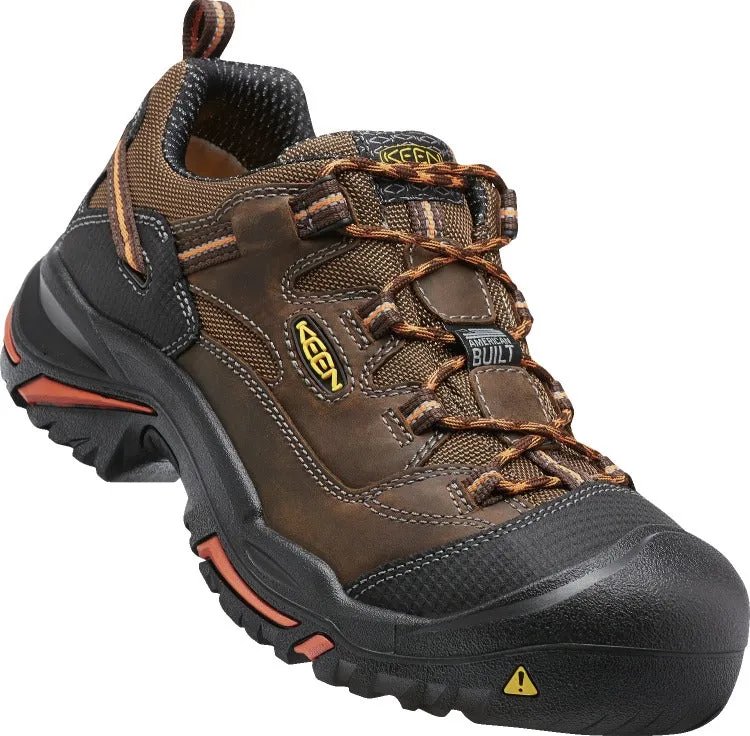 'Keen Utility' Men's Braddock Low EH Soft Toe - Brown / Black / Orange