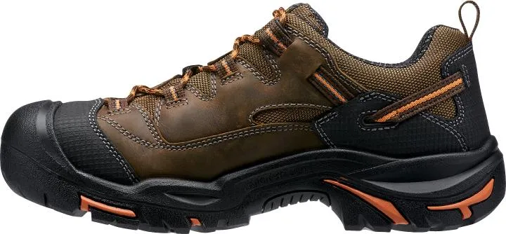 'Keen Utility' Men's Braddock Low EH Soft Toe - Brown / Black / Orange