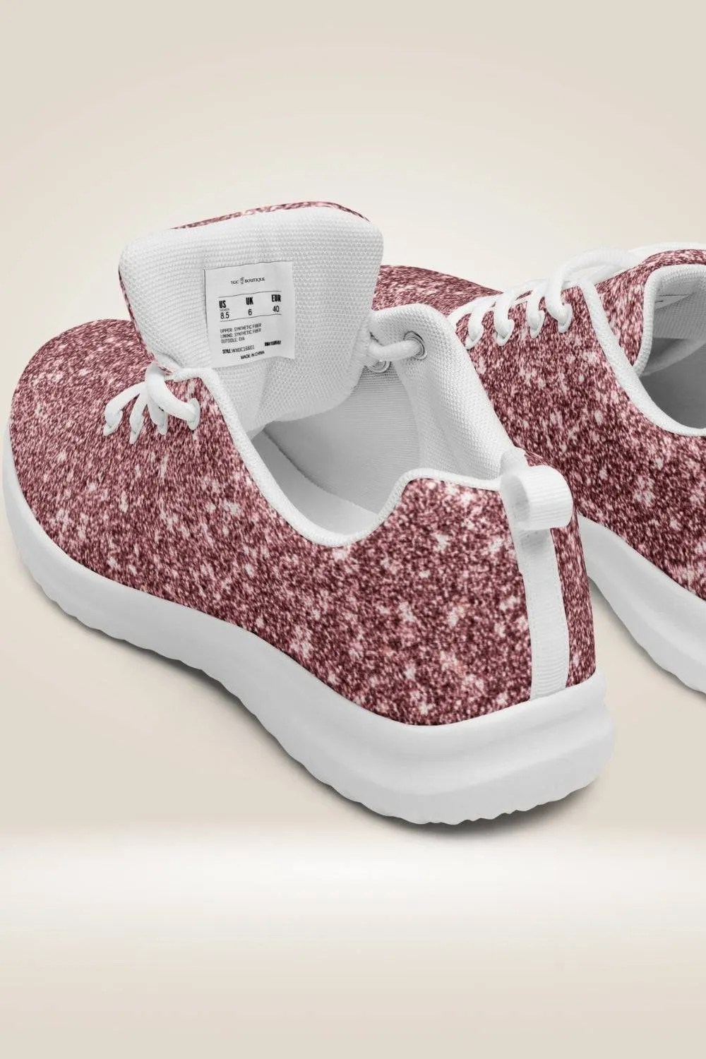 Lace Up Pink Glitter Sneakers