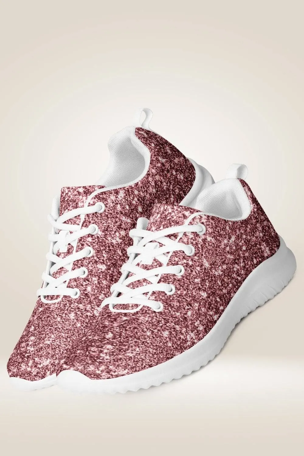 Lace Up Pink Glitter Sneakers