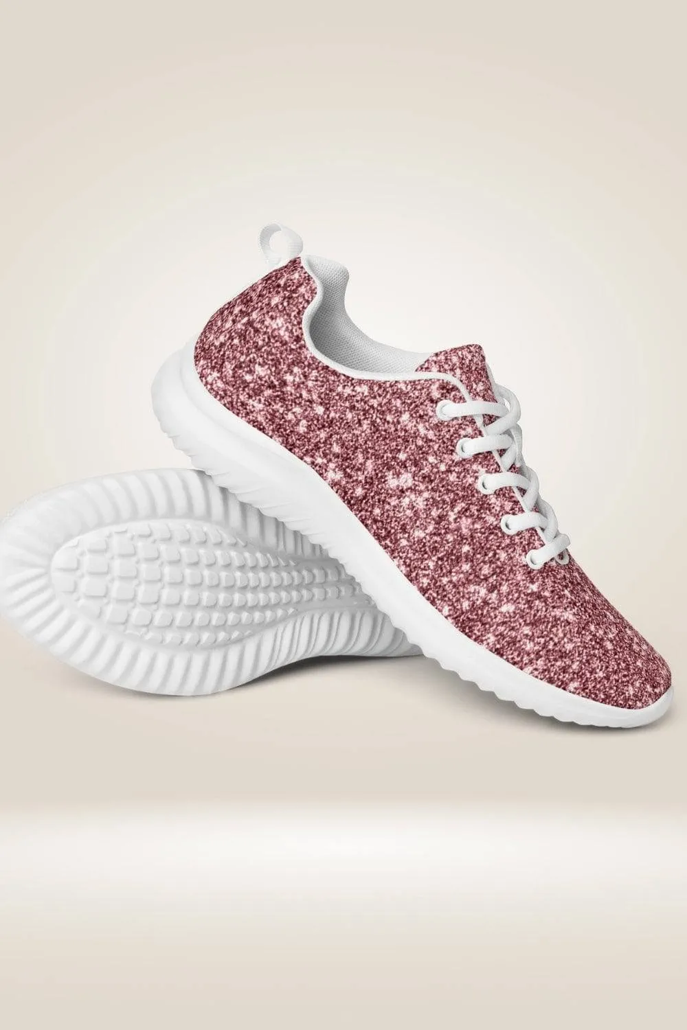 Lace Up Pink Glitter Sneakers