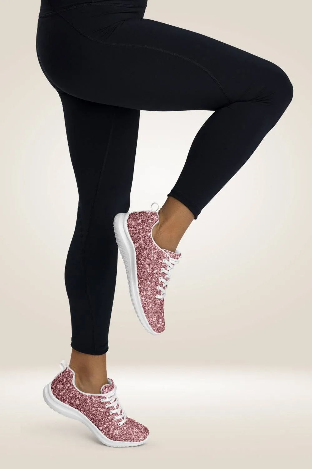 Lace Up Pink Glitter Sneakers