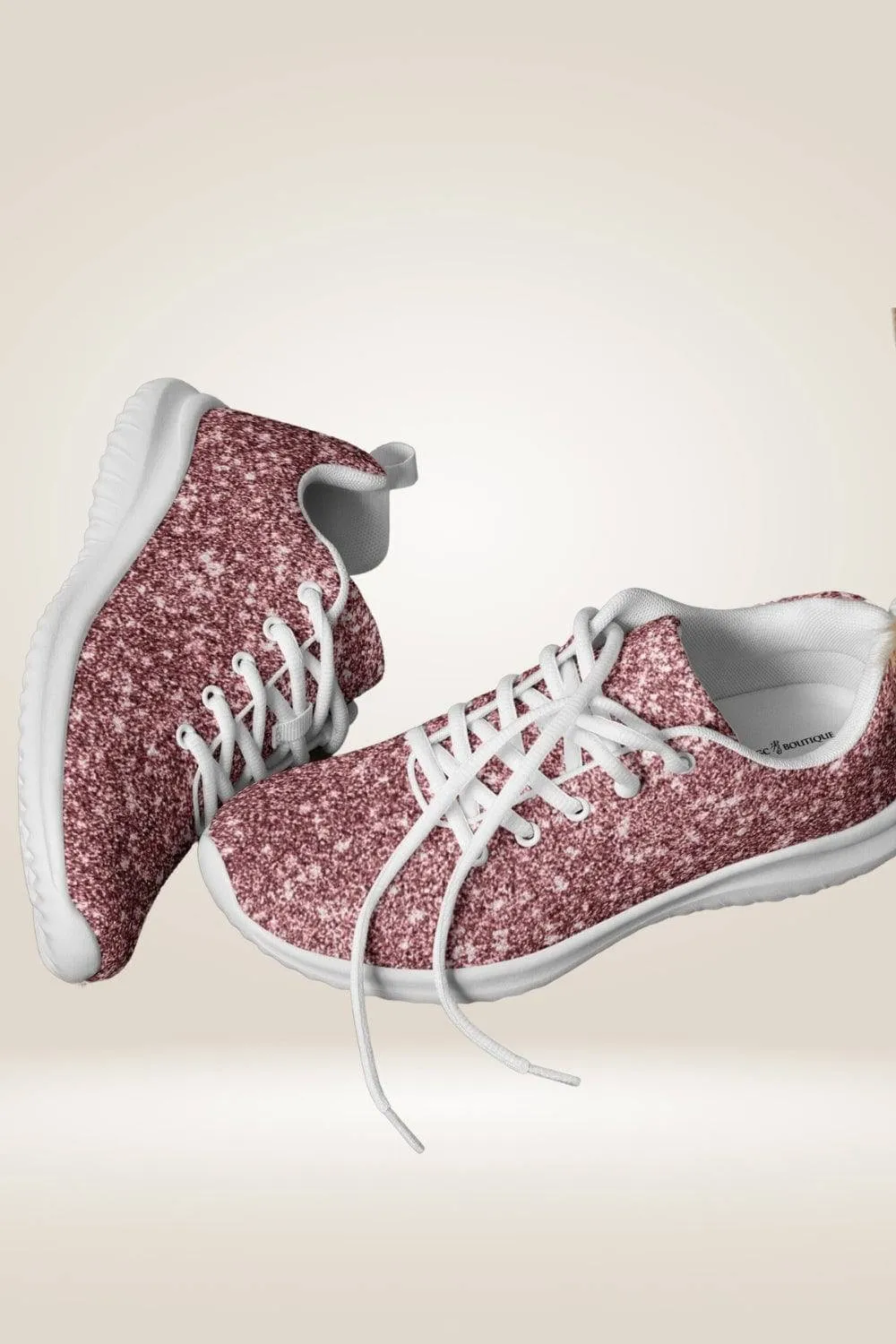 Lace Up Pink Glitter Sneakers