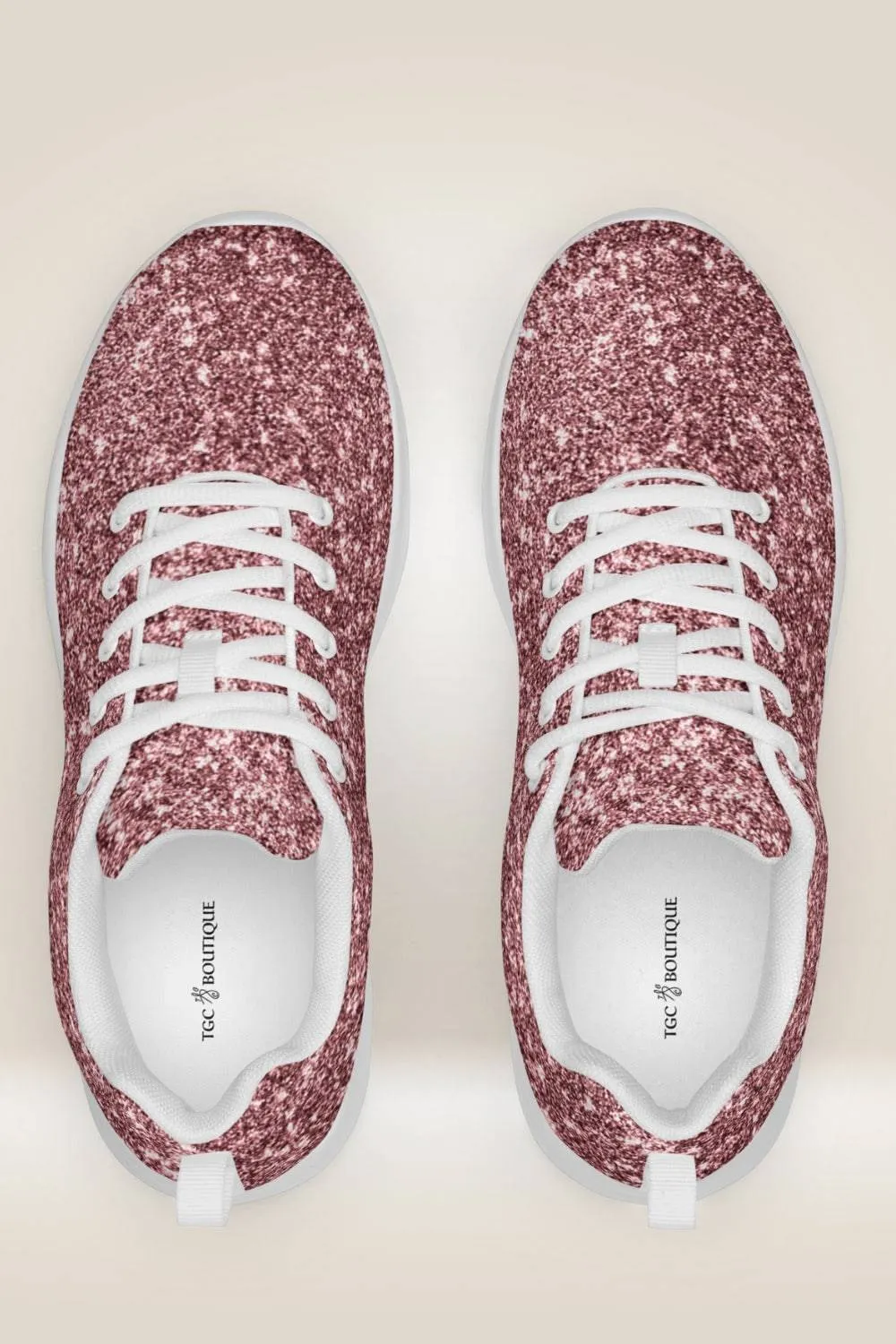 Lace Up Pink Glitter Sneakers