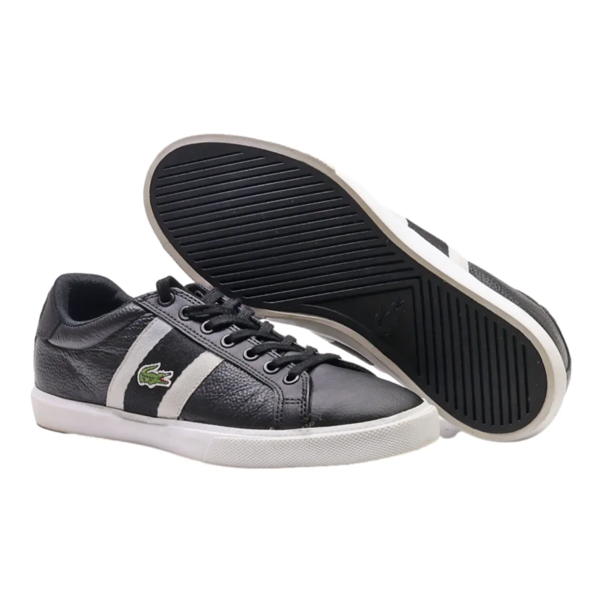 LACOSTE Sneaker Trainers Black Leather Womens UK 4.5