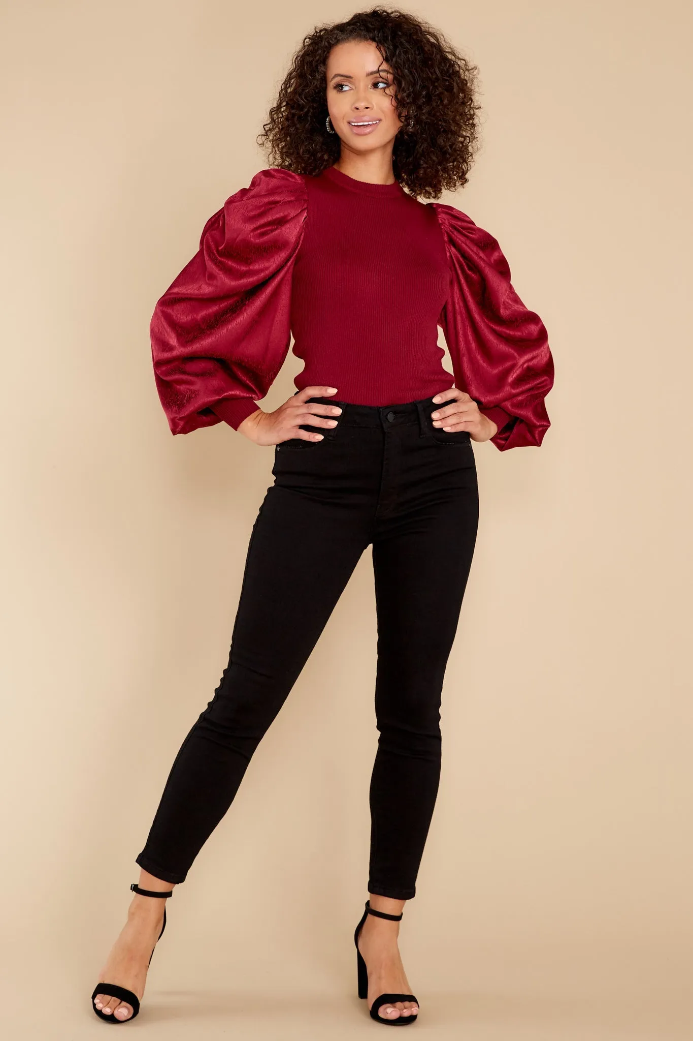 Last Stop Burgundy Top