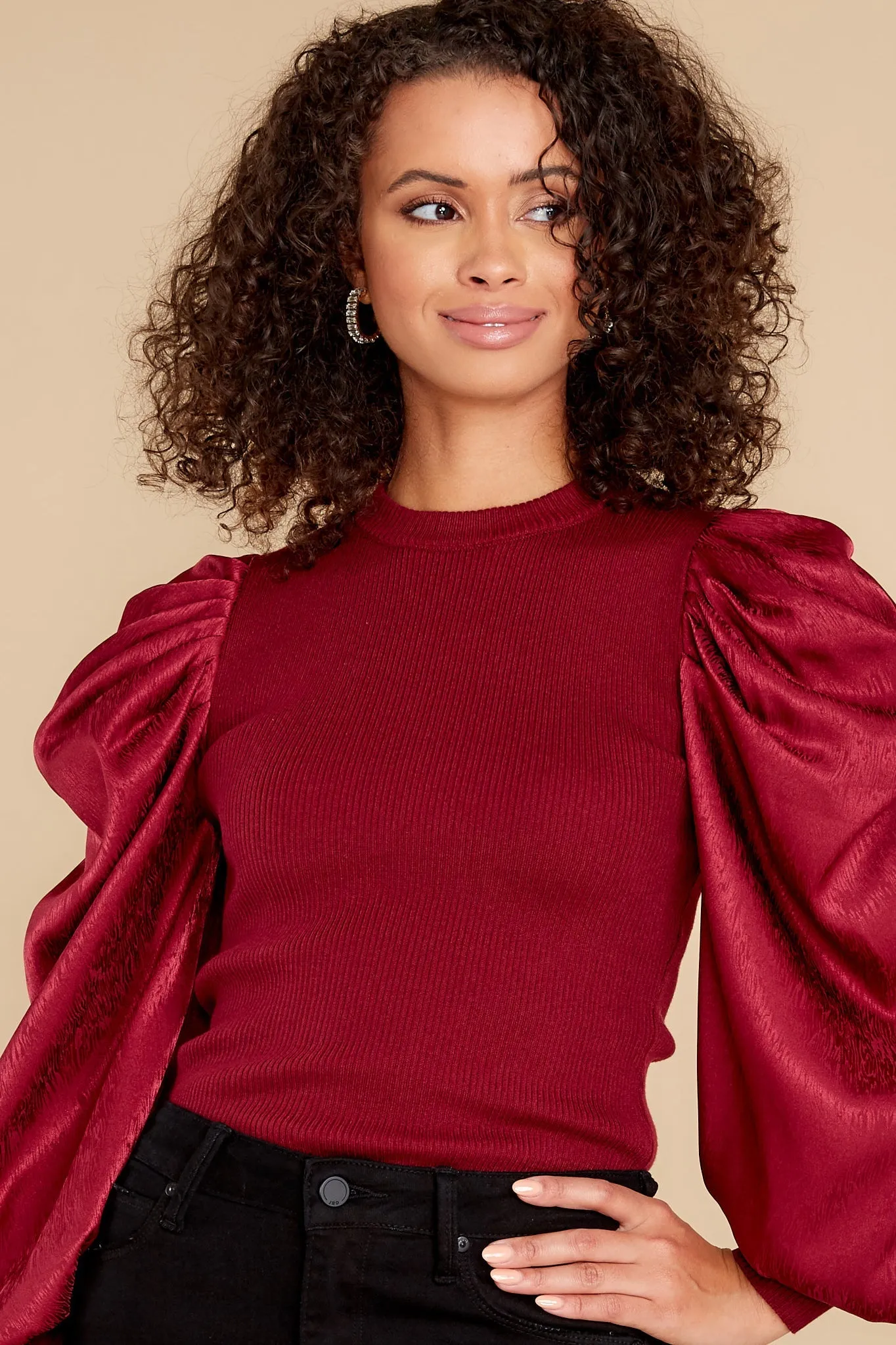 Last Stop Burgundy Top