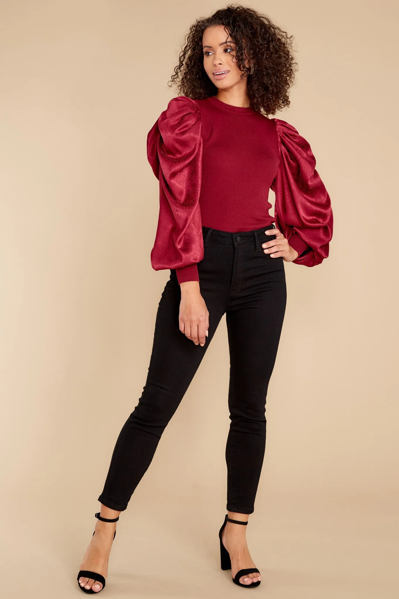 Last Stop Burgundy Top