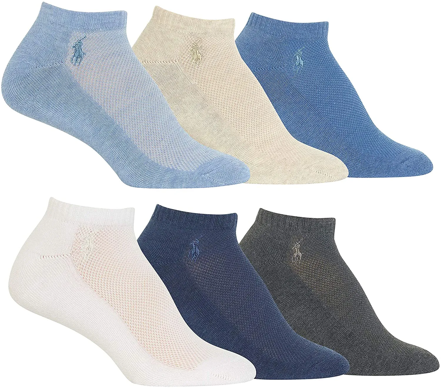 LAUREN Ralph Lauren Cushion Sole Mesh Top Low Cut 6 Pack