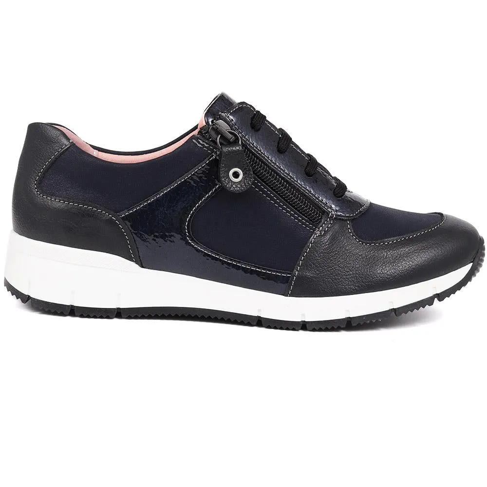 Leather Lace-Up Trainers - CAL40003 / 326 401