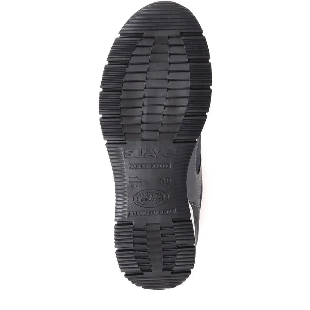 Leather Lace-Up Trainers - CAL40003 / 326 401