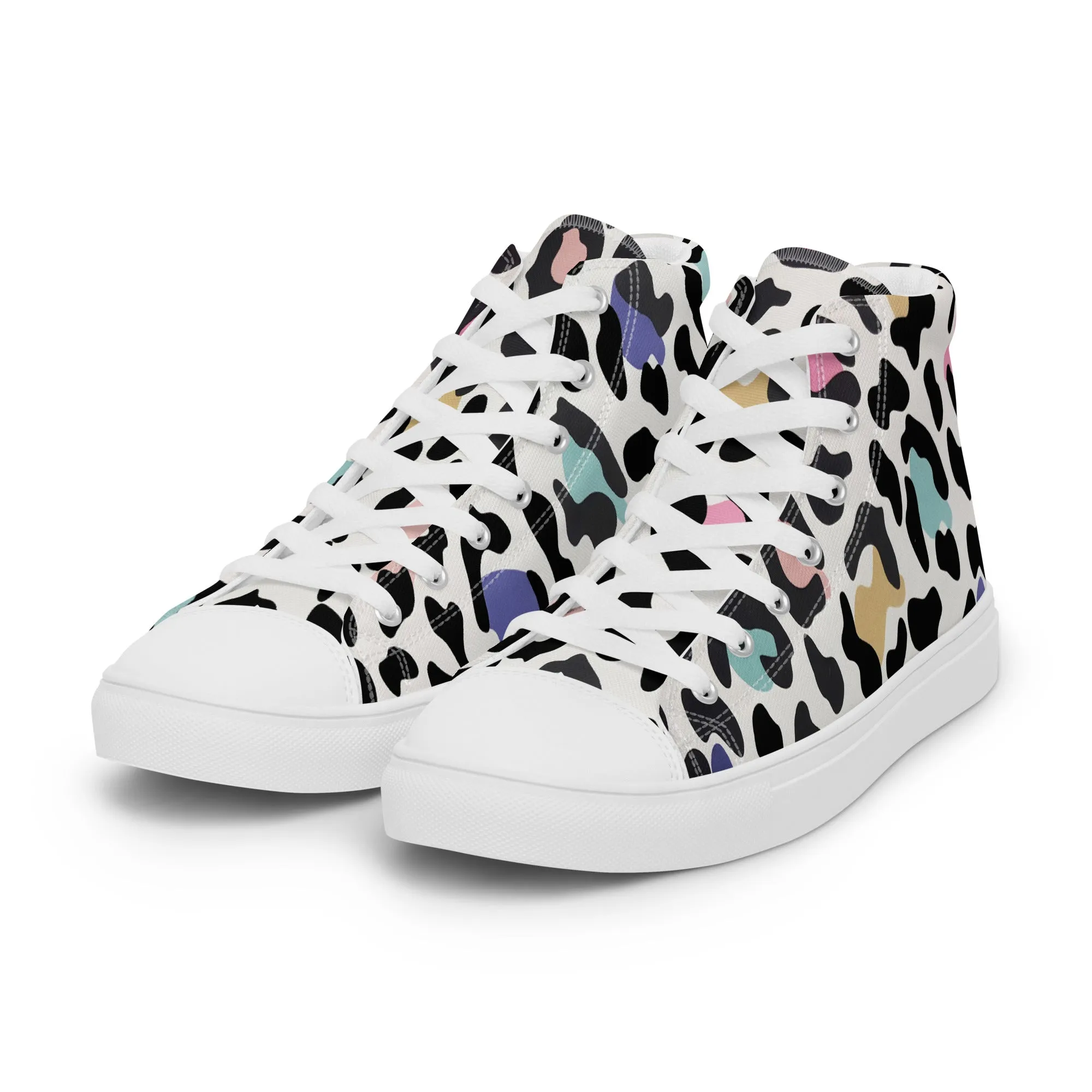 Leopard Print Women’s high top canvas shoes