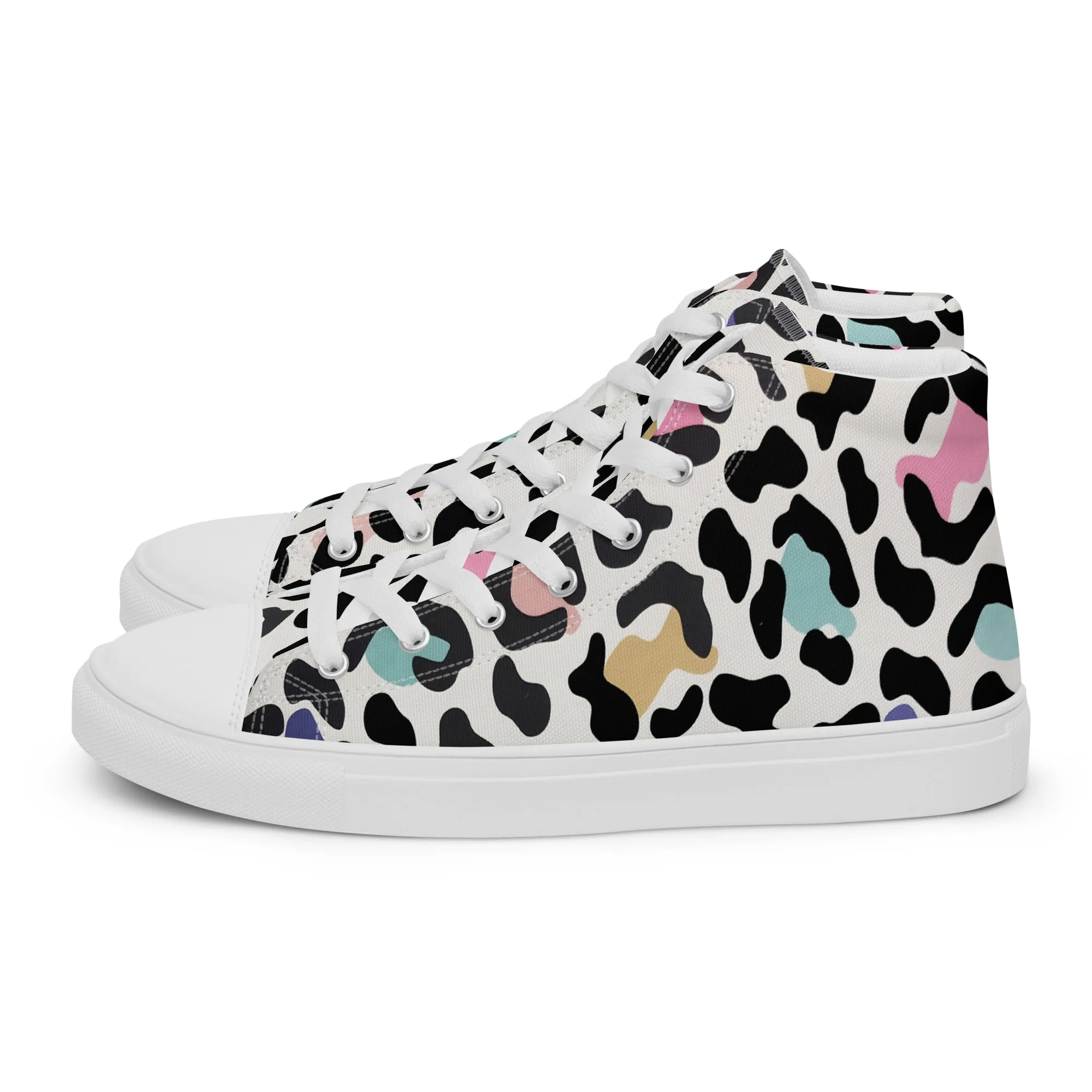 Leopard Print Women’s high top canvas shoes