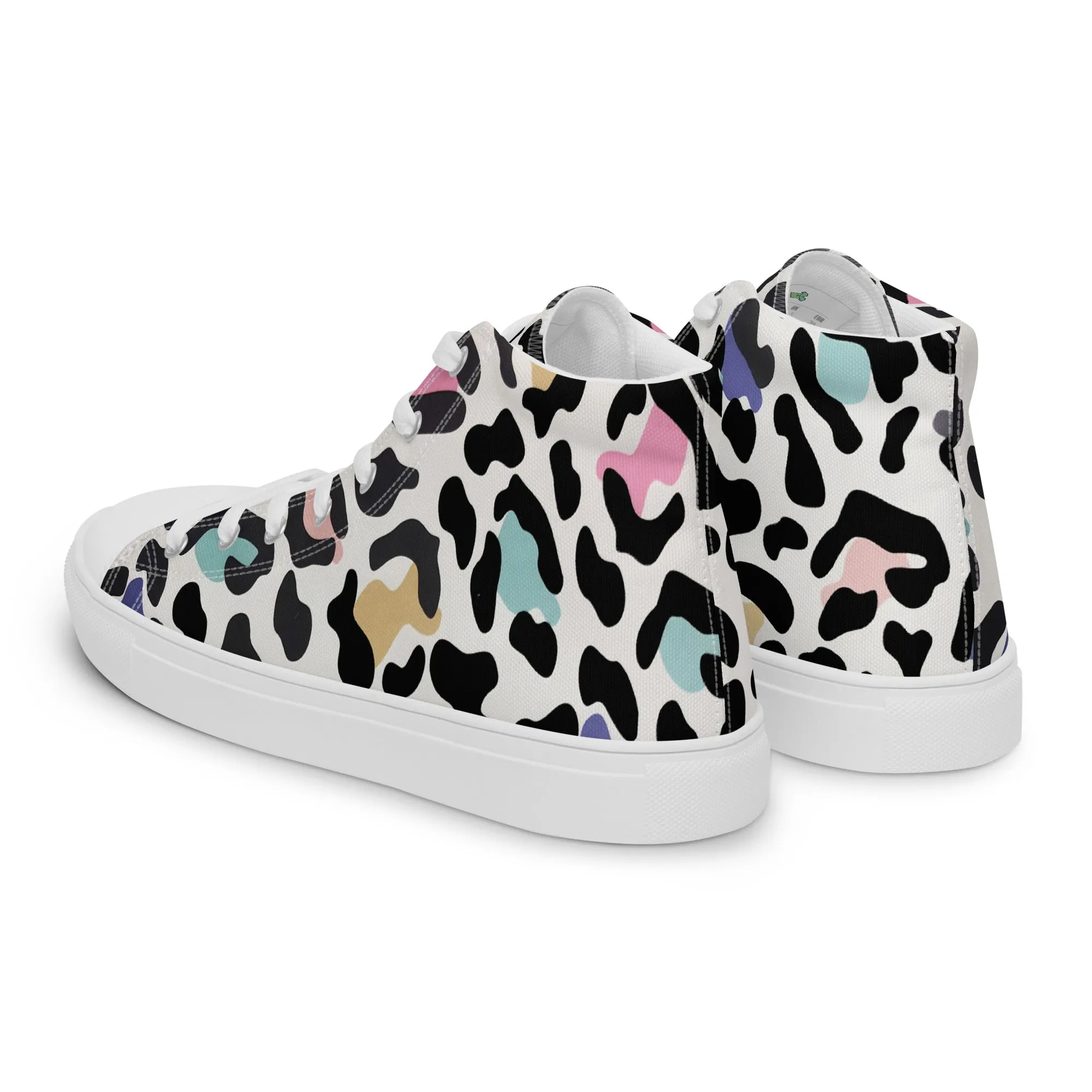 Leopard Print Women’s high top canvas shoes