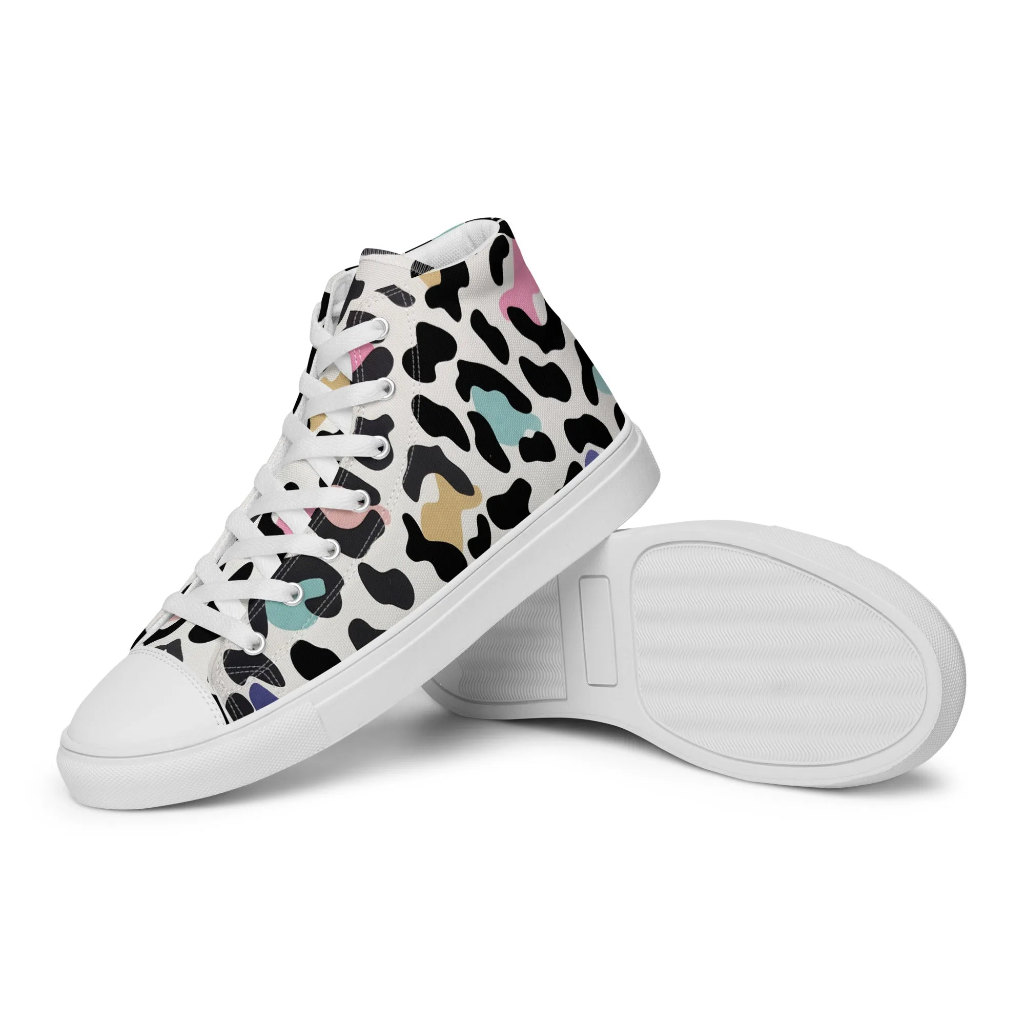 Leopard Print Women’s high top canvas shoes