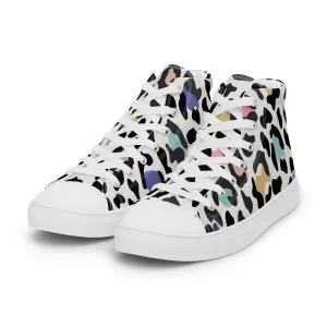 Leopard Print Women’s high top canvas shoes