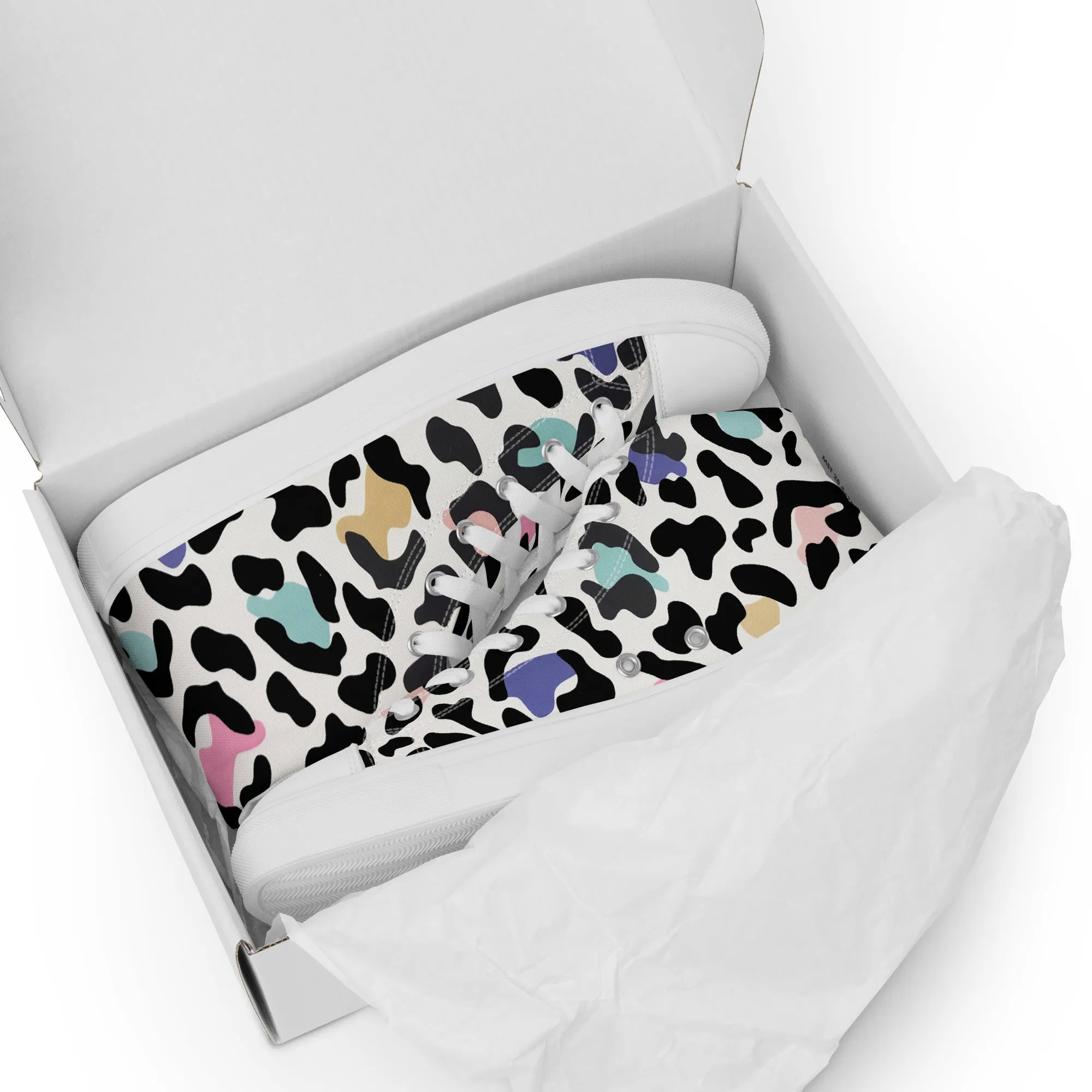 Leopard Print Women’s high top canvas shoes