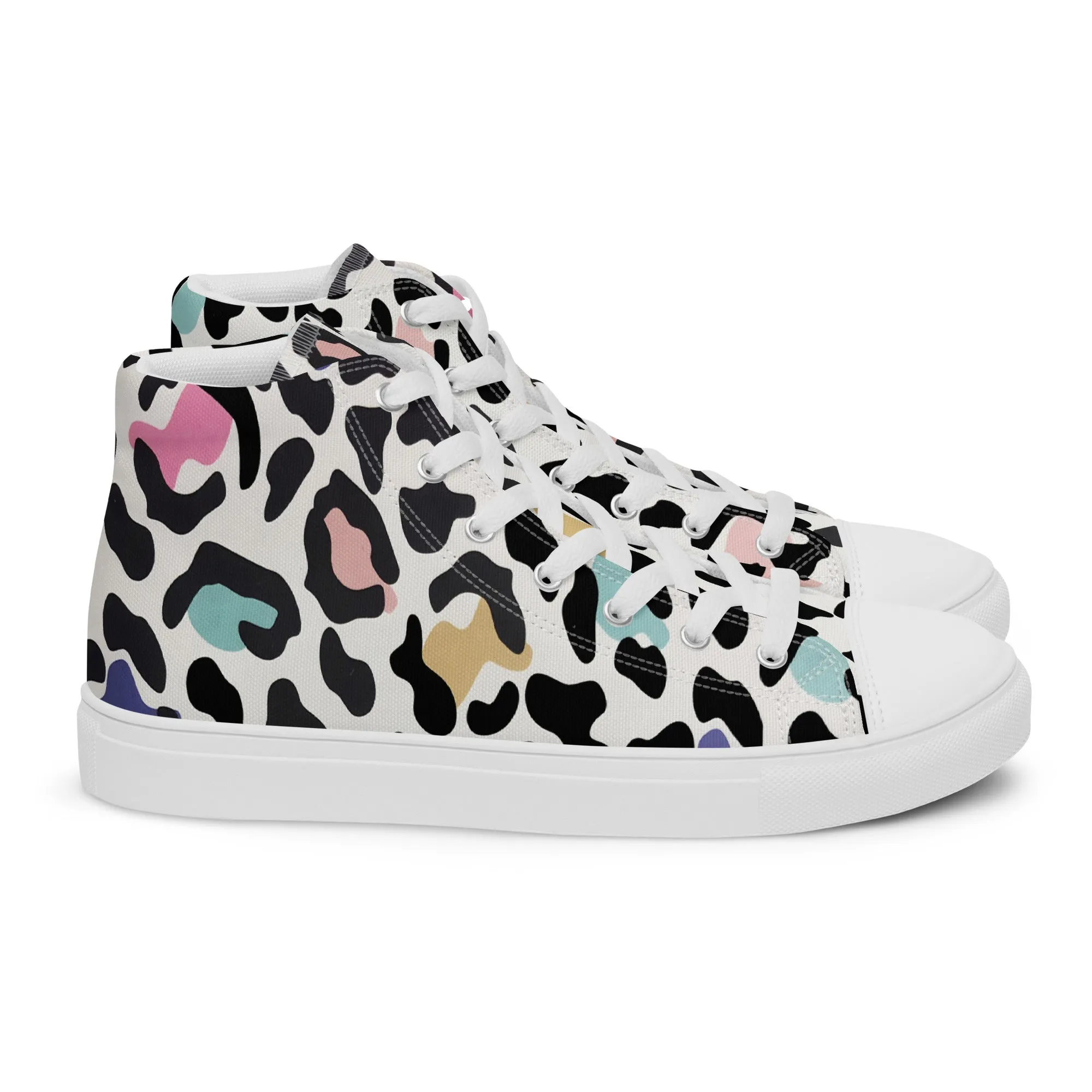 Leopard Print Women’s high top canvas shoes