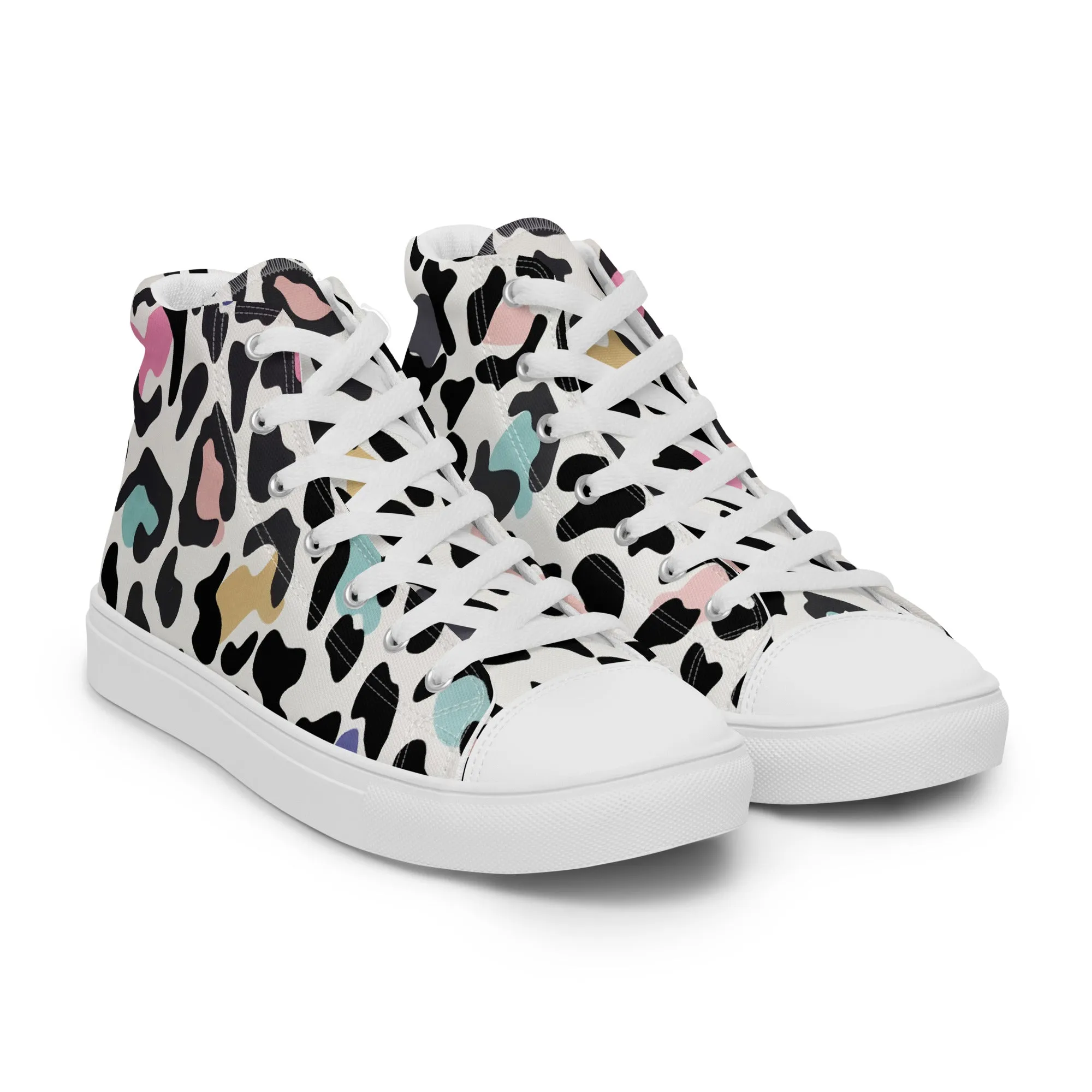 Leopard Print Women’s high top canvas shoes