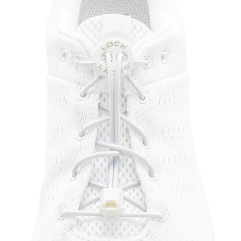 Lock Laces Solid No-Tie Shoelaces - Solid White