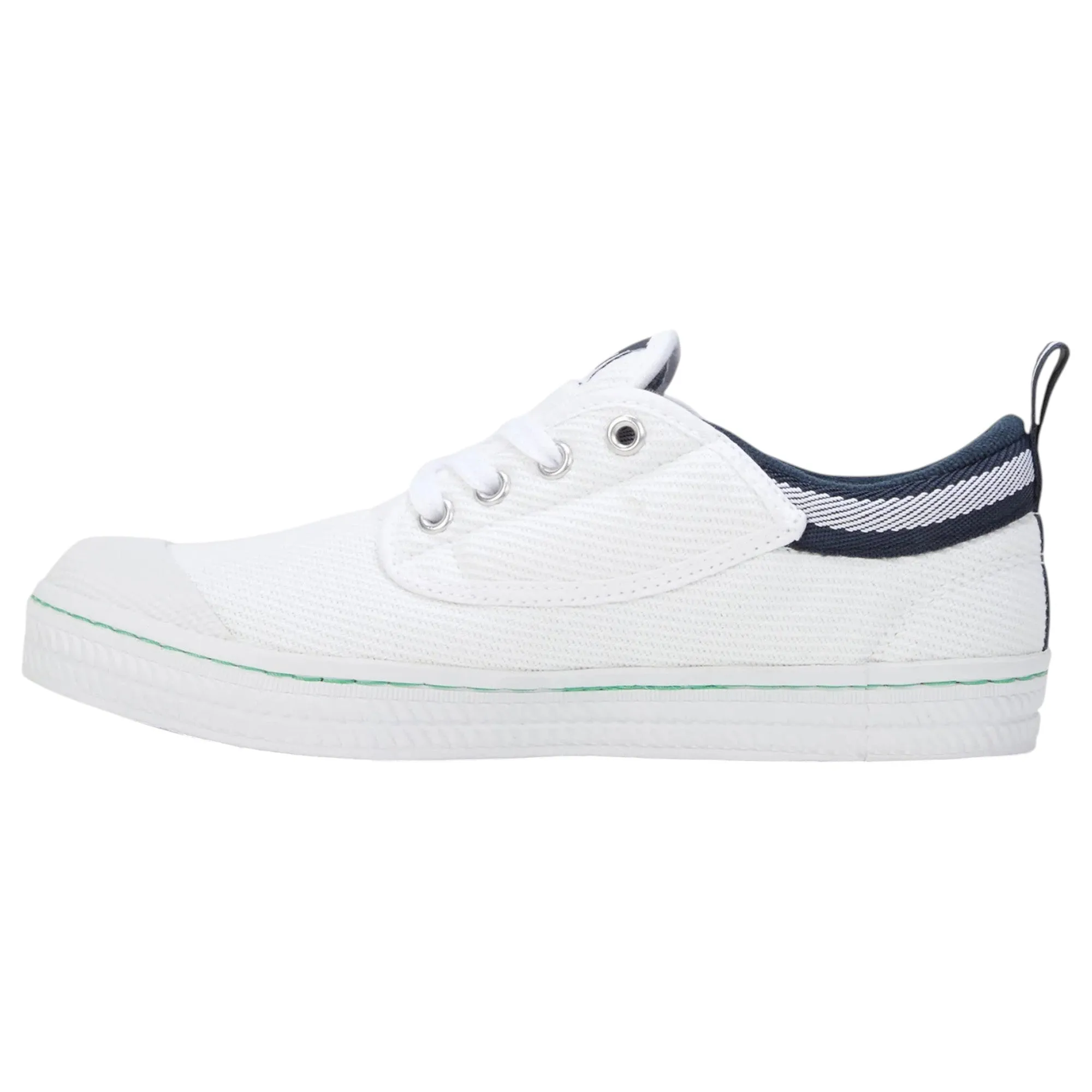 Mens Dunlop Classic Canvas Volleys Sneakers Casual White Navy Shoes