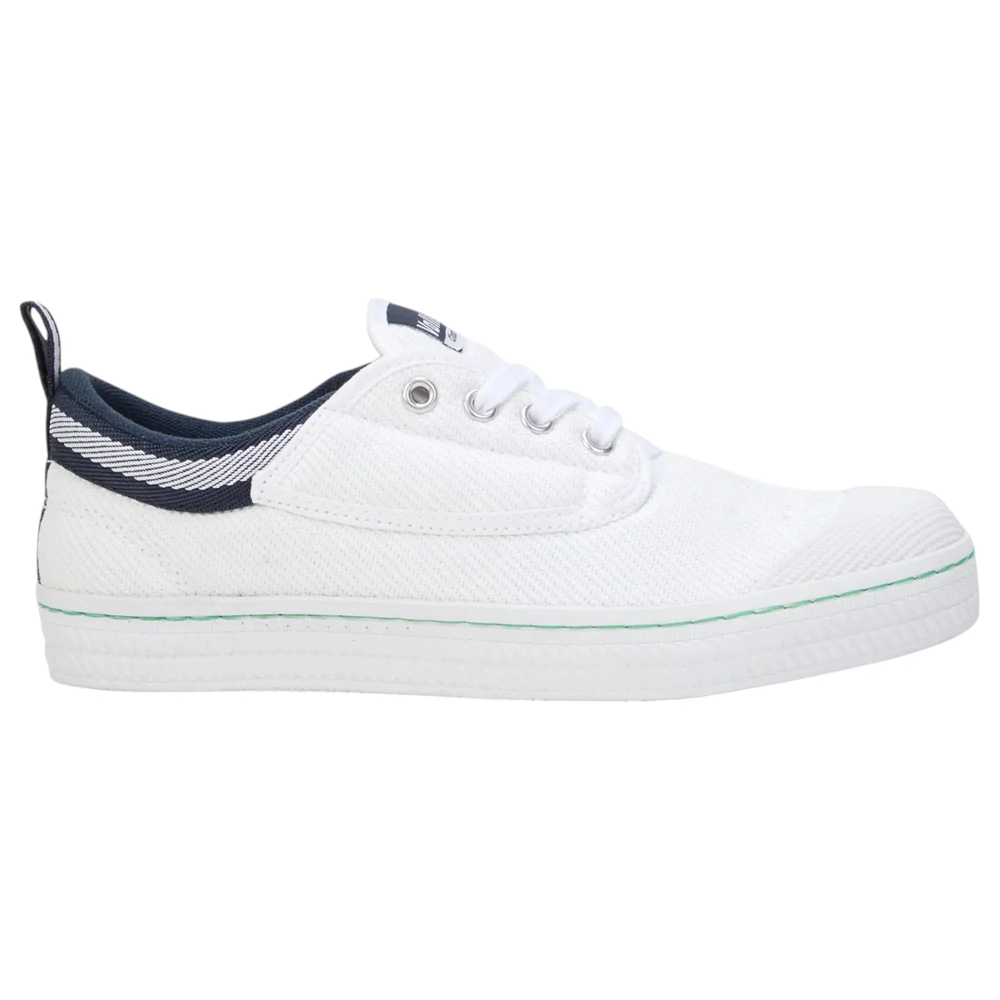Mens Dunlop Classic Canvas Volleys Sneakers Casual White Navy Shoes