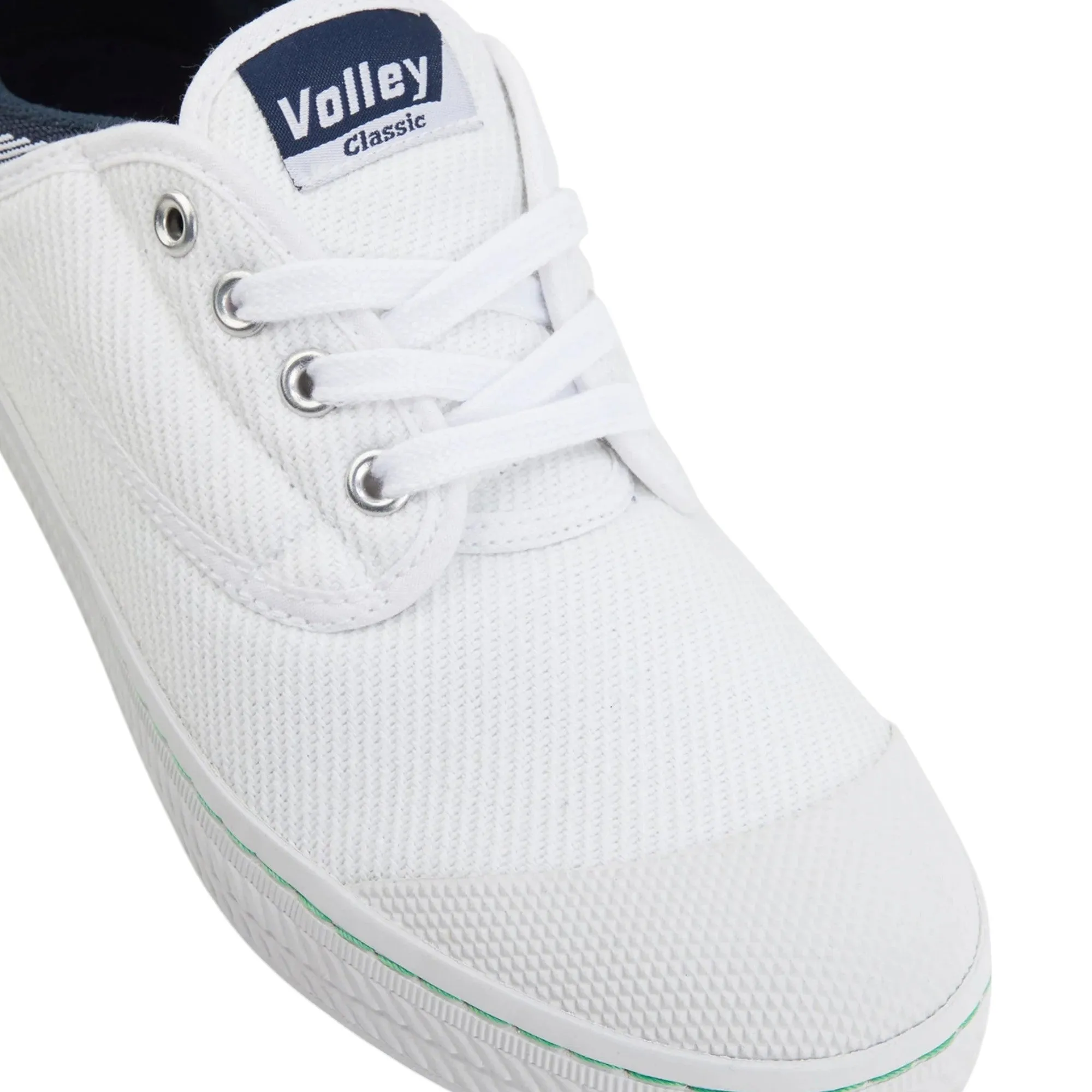 Mens Dunlop Classic Canvas Volleys Sneakers Casual White Navy Shoes