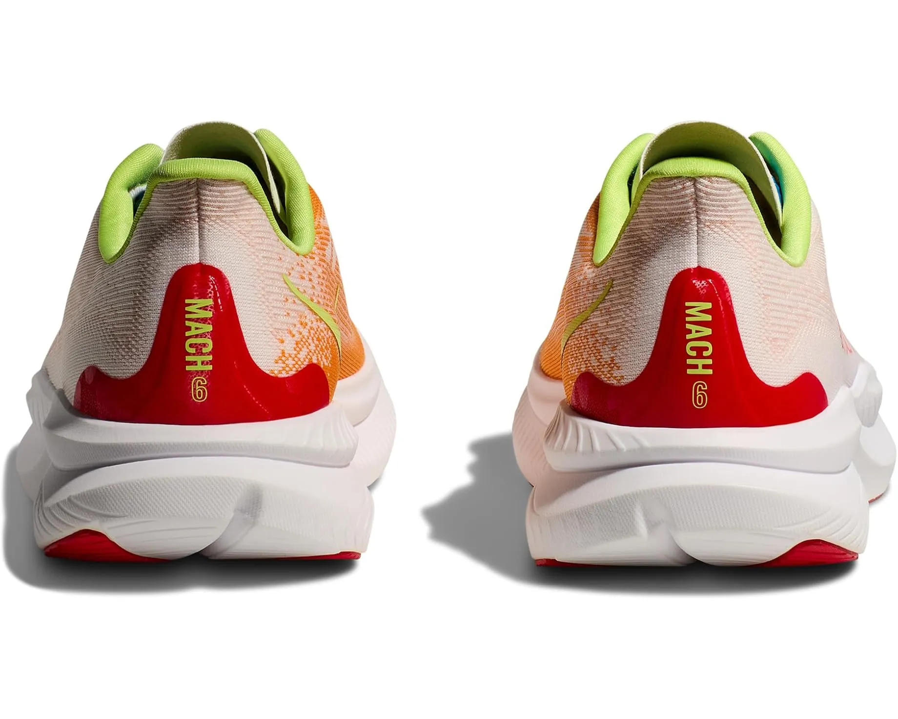 MEN'S HOKA MACH 6 | WHITE / SOLAR FLARE