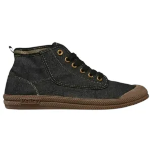 Mens Volley Hi Leap Black Denim/Gum International Volleys Casual Canvas Shoes
