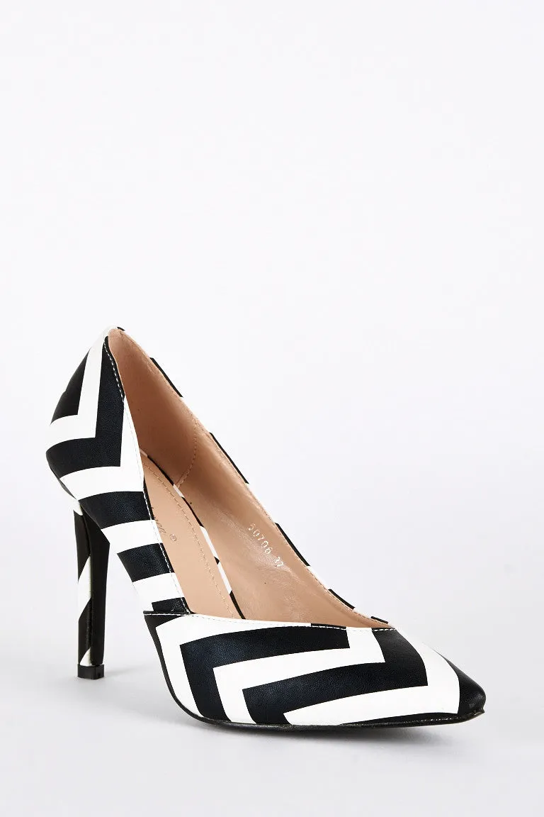 Monochrome Stiletto Court Shoe