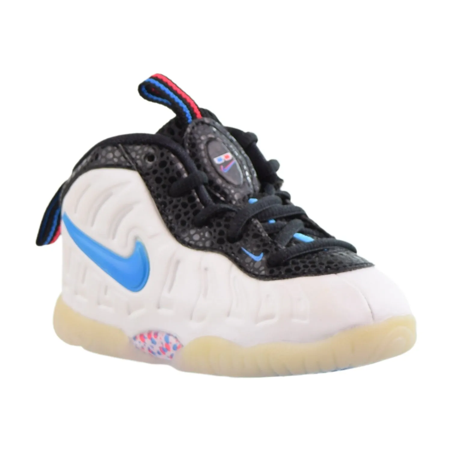 Nike Little Posite Pro '3D Safari' (TD) Toddler Shoes White-Blue Hero-Red Orbit