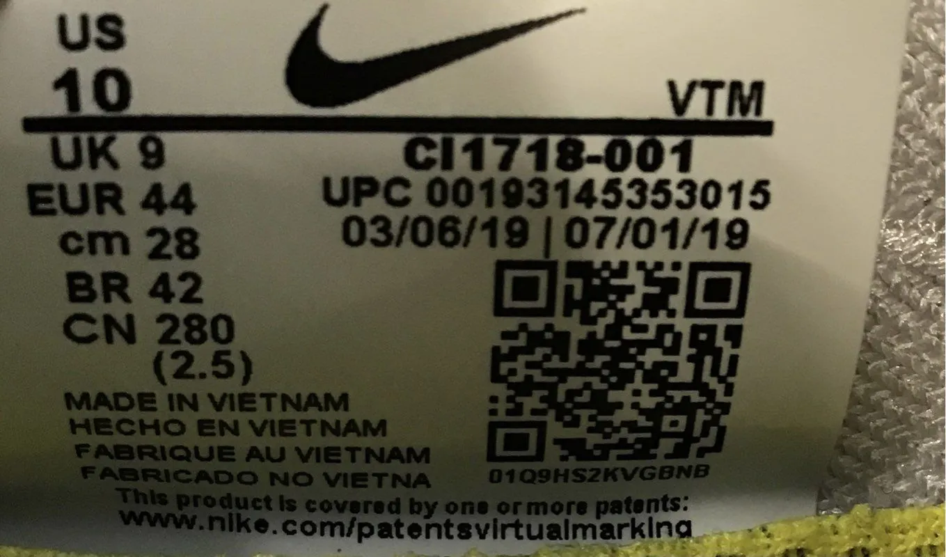 Nike Men's Epic Phantom React CI1718-001 White Black Athletic Shoes - Size 10
