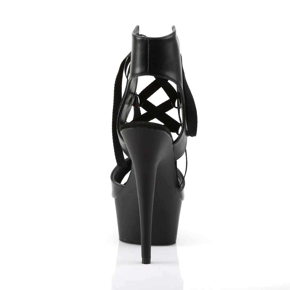 Open Heel Platform Lace-up Bootie 6-inch Heel DELIGHT-600-14