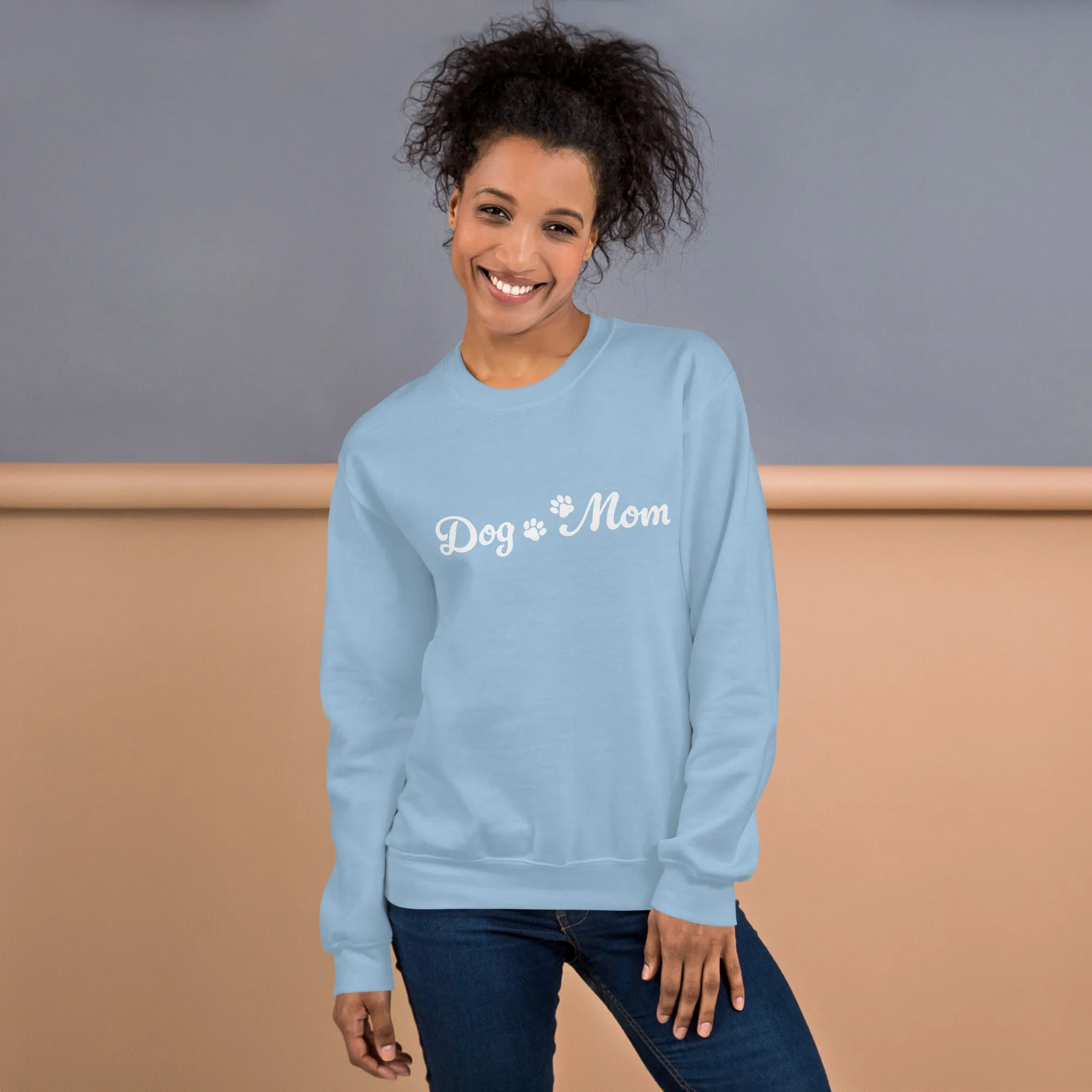 Paw Print Dog Mom Crewneck Sweatshirt