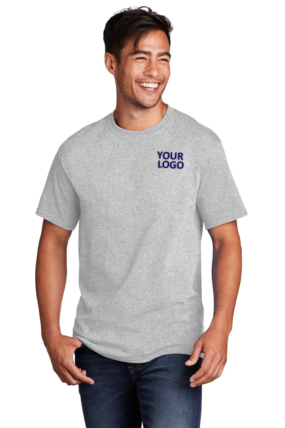 Port & Company Core Cotton Branded Tee's, Ash*