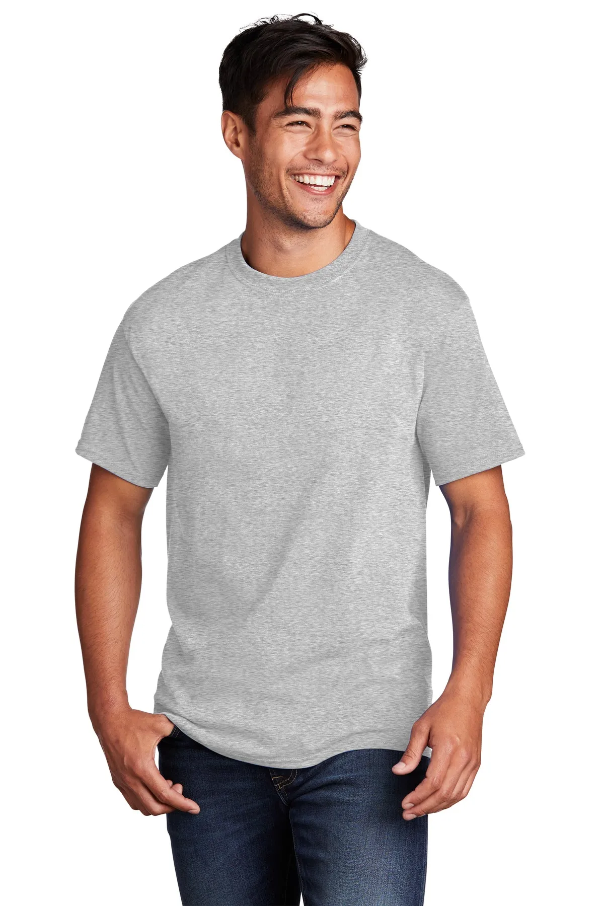 Port & Company Core Cotton Branded Tee's, Ash*